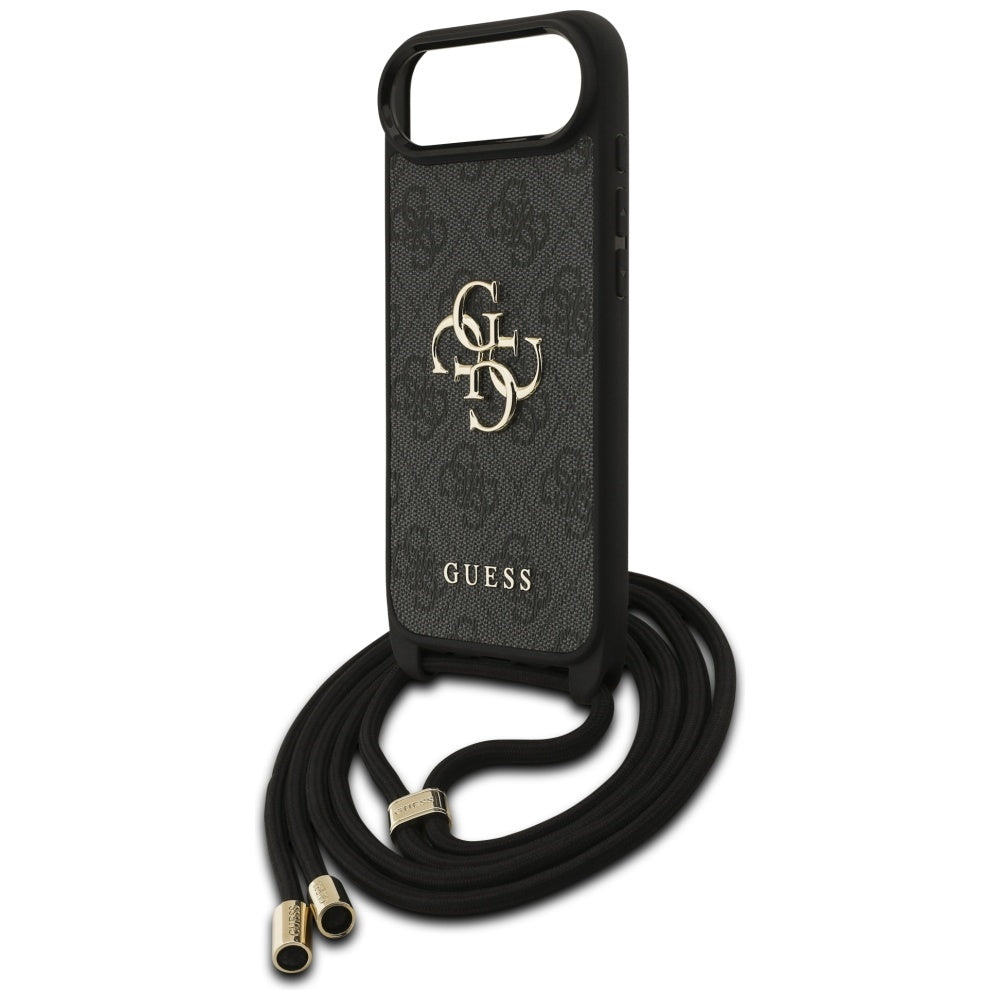 Hoes voor Apple iPhone 17 Air, Guess, Crossbody Cord 4G Big Log, Zwart