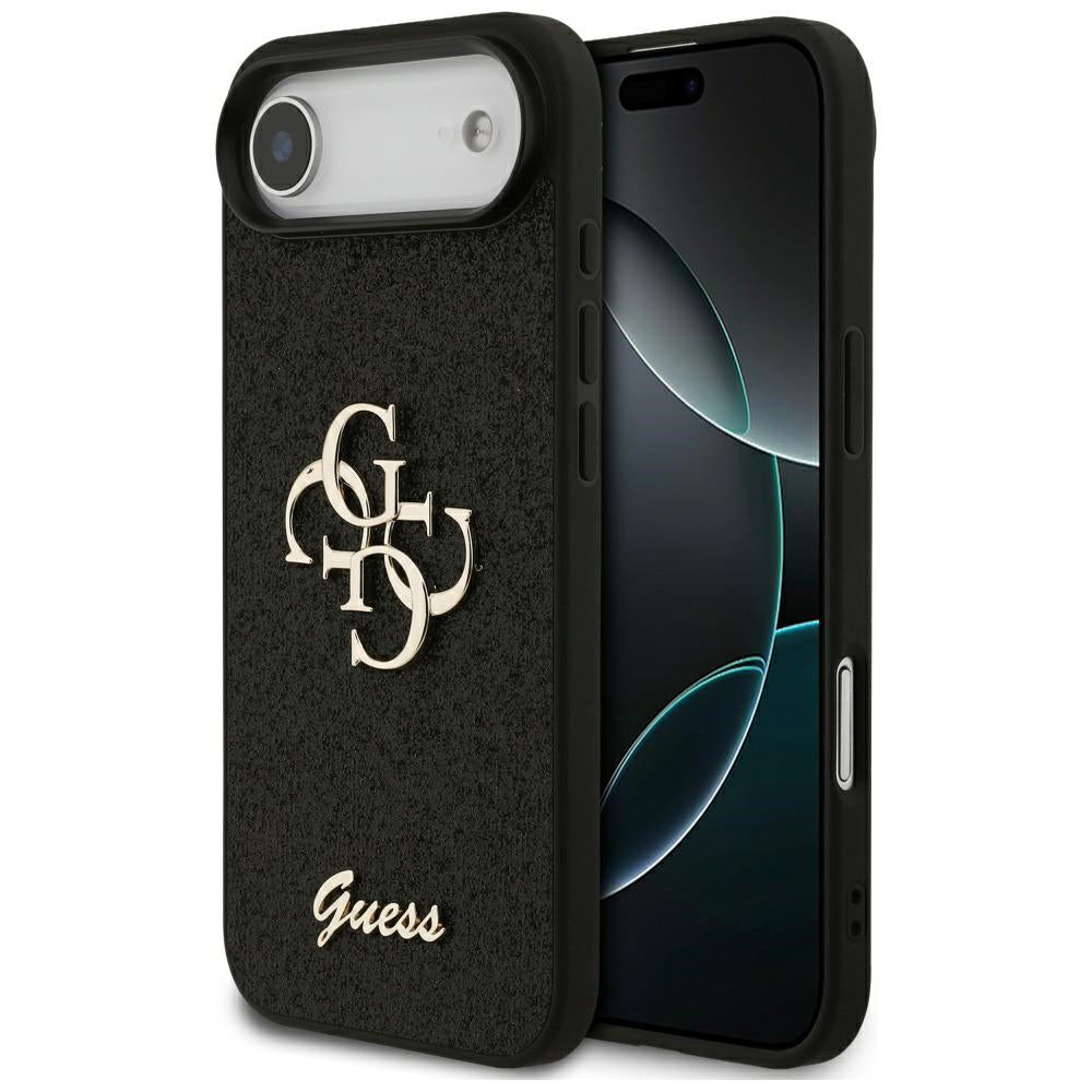 Hoes voor Apple iPhone 17 Air, Guess, Fixed Glitter Big 4G, Zwart
