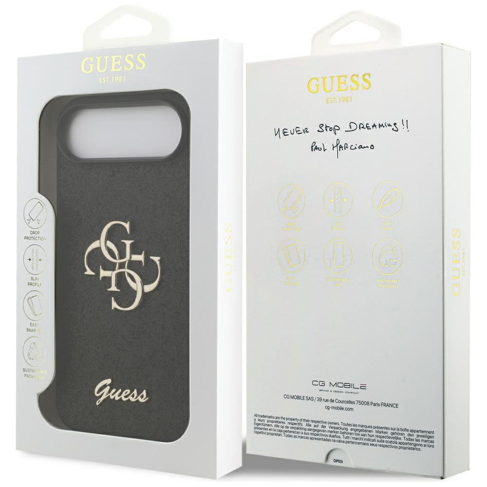 Hoes voor Apple iPhone 17 Air, Guess, Fixed Glitter Big 4G, Zwart