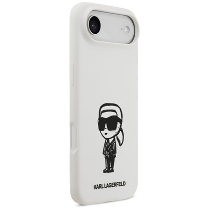 Hoes voor Apple iPhone 17 Air, Karl Lagerfeld, Sketch en Logo Karl, Wit