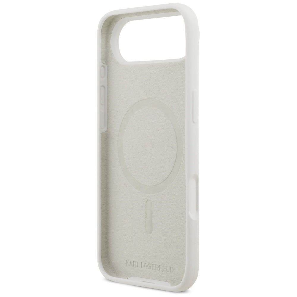 Hoes voor Apple iPhone 17 Air, Karl Lagerfeld, Sketch en Logo Karl, Wit