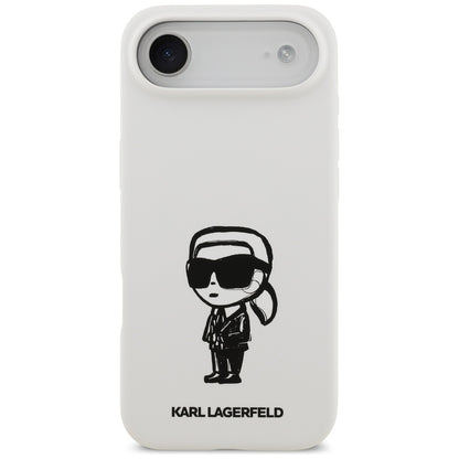 Hoes voor Apple iPhone 17 Air, Karl Lagerfeld, Sketch en Logo Karl, Wit