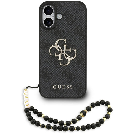 Hoes voor Apple iPhone 17, Guess, 4G Classic Logo met Band, Zwart