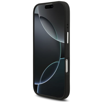 Hoes voor Apple iPhone 17, Guess, 4G Grained Big and Classic Logo, Zwart Zilver