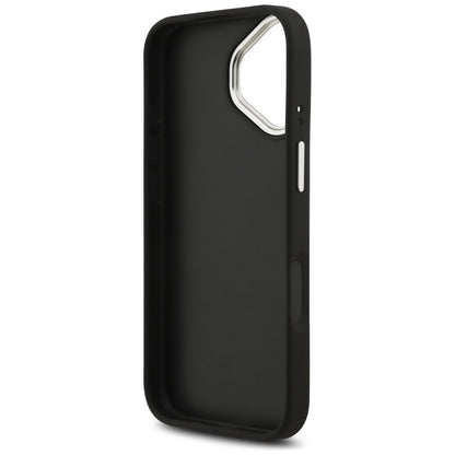Hoes voor Apple iPhone 17, Guess, 4G Grained Big and Classic Logo, Zwart Zilver
