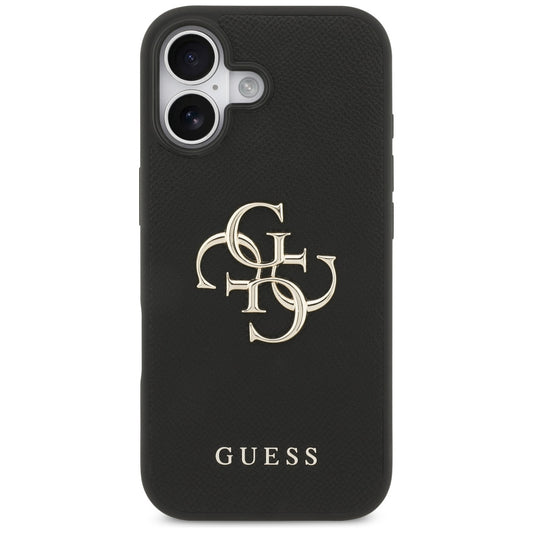 Hoes voor Apple iPhone 17, Guess, 4G Grained Big and Classic Logo, Zwart