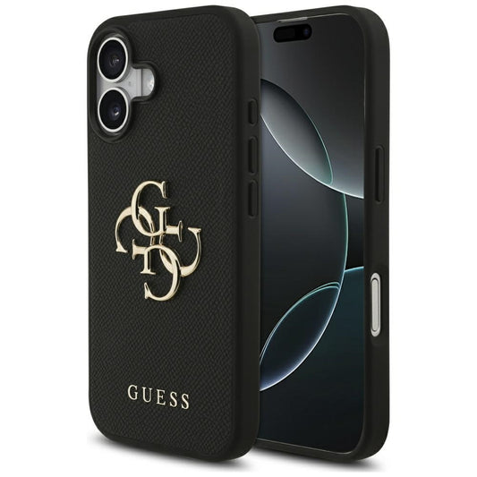 Hoes voor Apple iPhone 17, Guess, 4G Grained Big and Classic Logo, Zwart