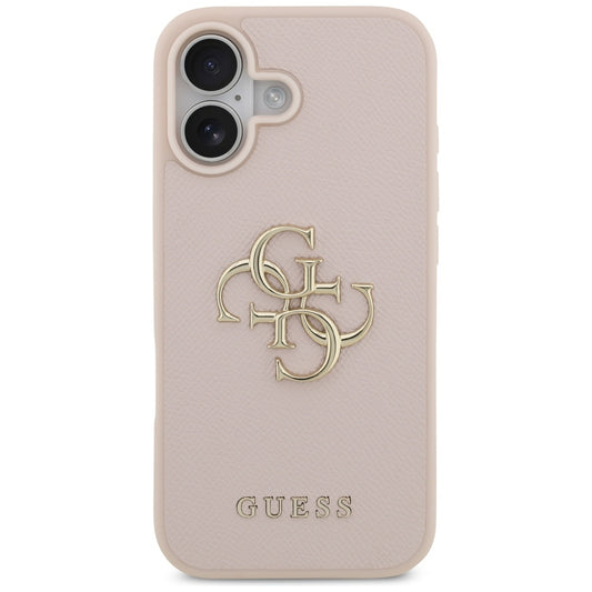 Hoes voor Apple iPhone 17, Guess, 4G Grained Big and Classic Logo, Roze