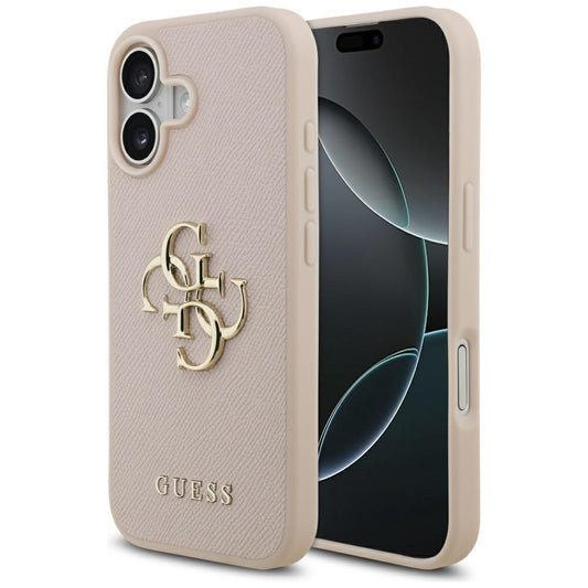 Hoes voor Apple iPhone 17, Guess, 4G Grained Big and Classic Logo, Roze
