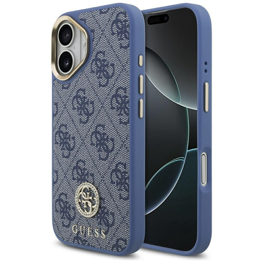 Hoesje voor Apple iPhone 17, Guess, 4G Strass Logo, Blauw
