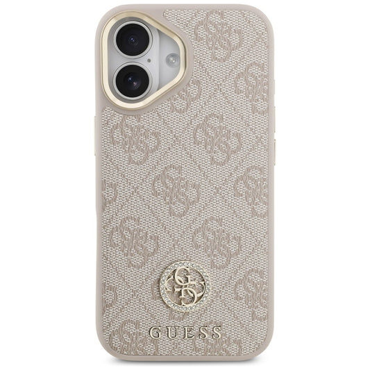 Hoes voor Apple iPhone 17, Guess, 4G Strass Logo en Grote Band, Roze