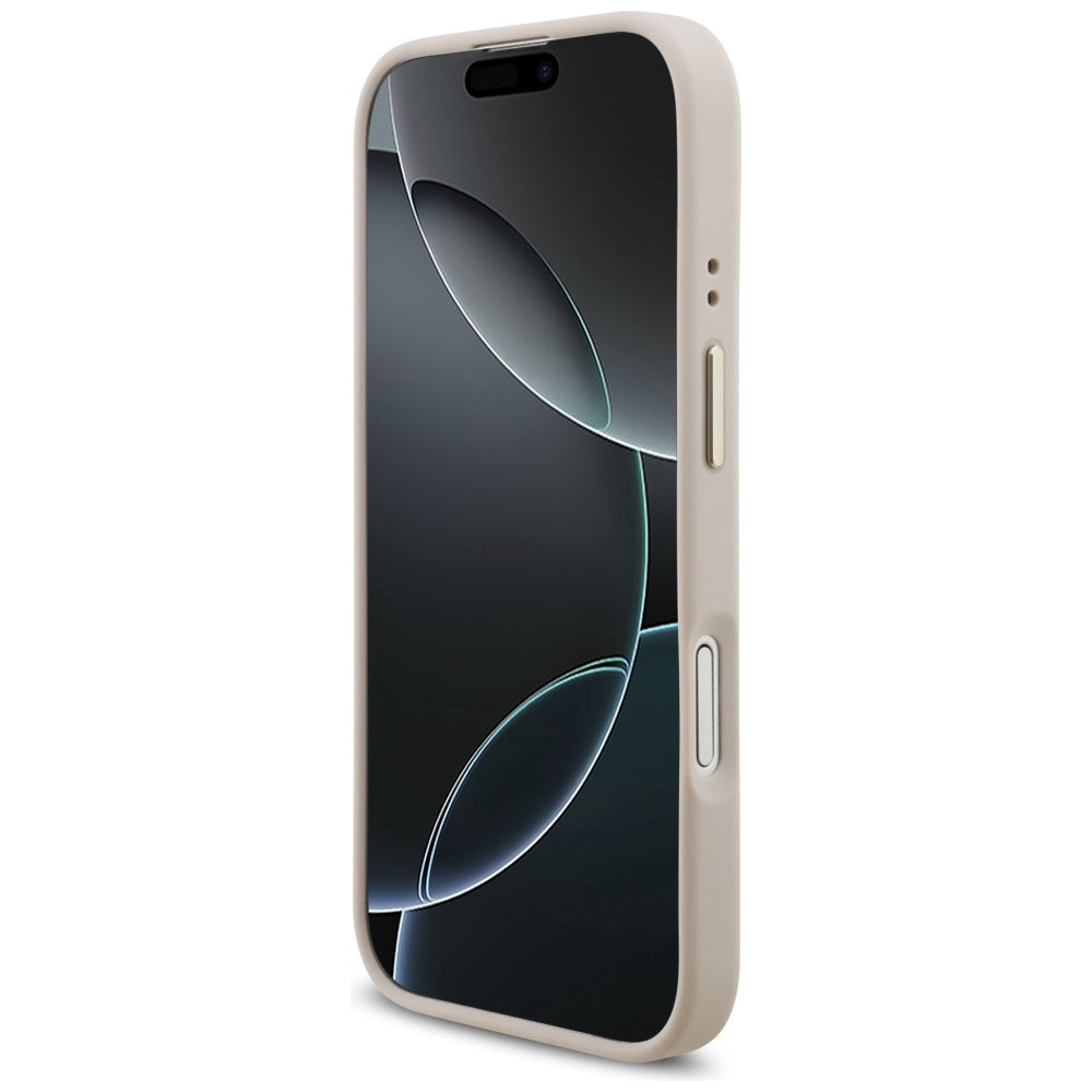 Hoes voor Apple iPhone 17, Guess, 4G Strass Logo en Grote Band, Roze