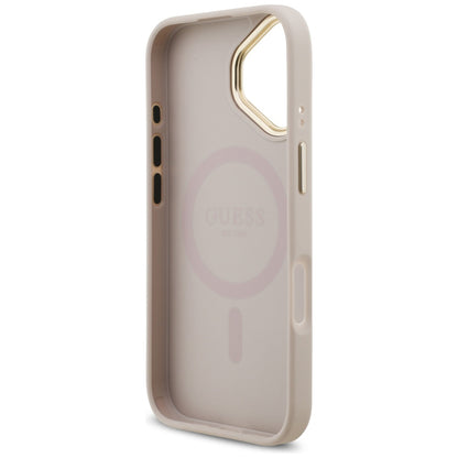 Hoes voor Apple iPhone 17, Guess, 4G Strass Logo en Grote Band, Roze