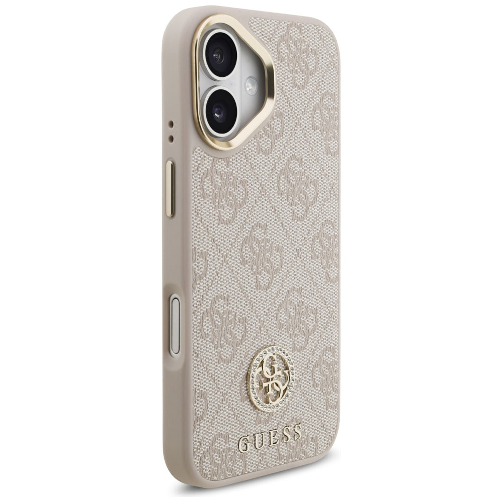 Hoes voor Apple iPhone 17, Guess, 4G Strass Logo en Grote Band, Roze