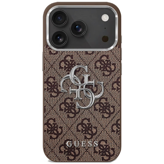 Hoes voor Apple iPhone 17, Guess, Big 4G Logo Classic, Bruin Zilver