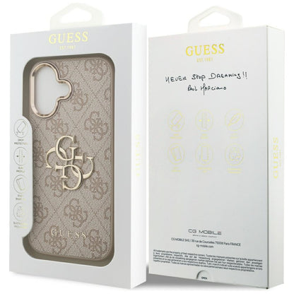 Hoesje voor Apple iPhone 17, Guess, Big 4G Logo Classic, Goudroze