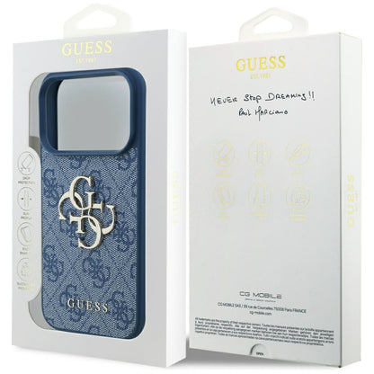 Hoes voor Apple iPhone 17 Pro, Guess, 4G Big Logo, Blauw