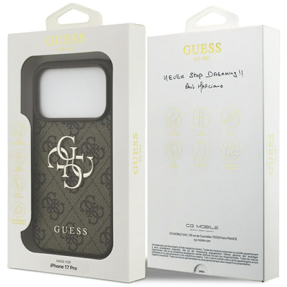 Hoes voor Apple iPhone 17 Pro, Guess, 4G Big Logo, Bruin