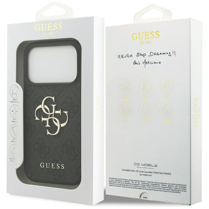 Hoes voor Apple iPhone 17 Pro, Guess, 4G Big Logo, Zwart
