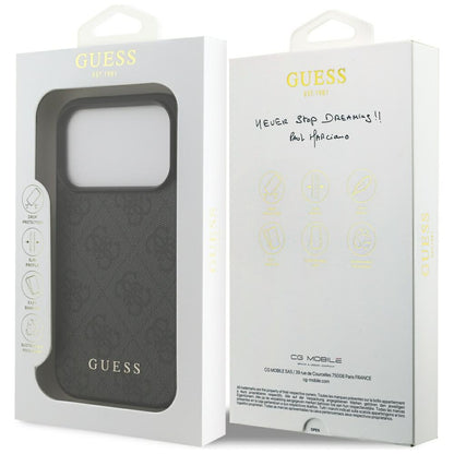 Hoes voor Apple iPhone 17 Pro, Guess, 4G Classic, Zwart