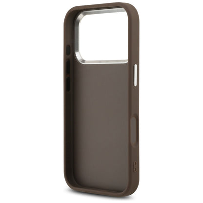 Hoes voor Apple iPhone 17 Pro, Guess, Big 4G Logo Classic, Bruin Zilver