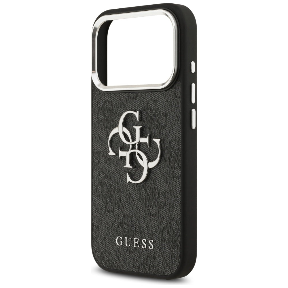 Hoes voor Apple iPhone 17 Pro, Guess, Big 4G Logo Classic, Zwart Zilver
