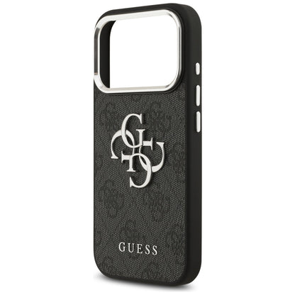 Hoes voor Apple iPhone 17 Pro, Guess, Big 4G Logo Classic, Zwart Zilver