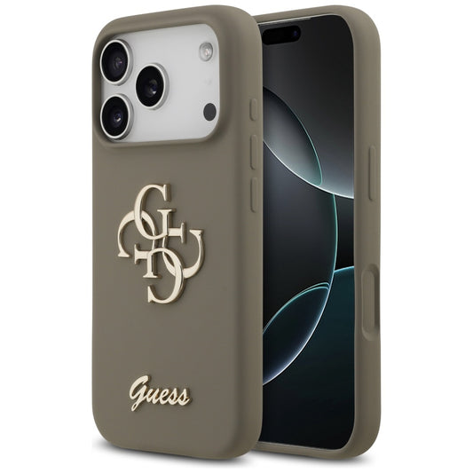 Hoes voor Apple iPhone 17 Pro, Guess, Big 4G Script, Bruin