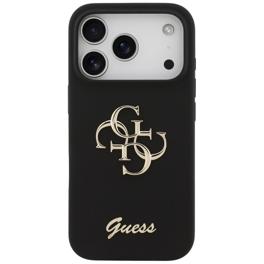 Hoes voor Apple iPhone 17 Pro, Guess, Big 4G Script, Zwart