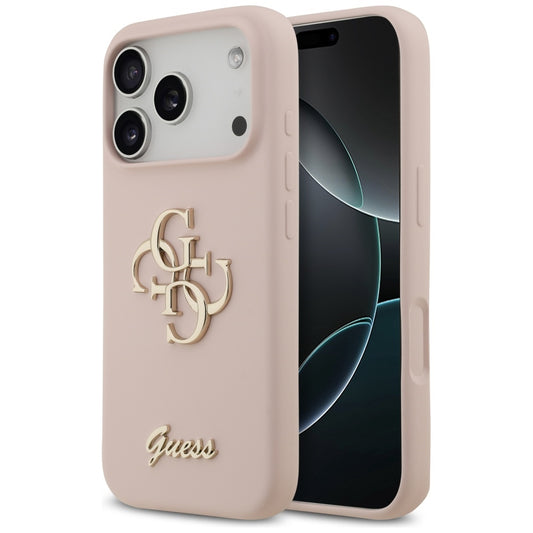Hoesje voor Apple iPhone 17 Pro, Guess, Big 4G Script, Lichtroze