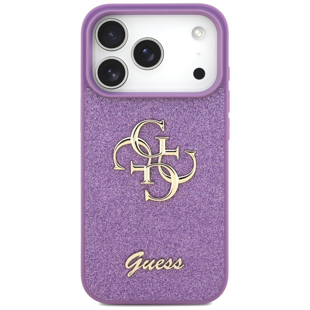 Hoes voor Apple iPhone 17 Pro, Guess, Fixed Glitter Big 4G, Paars
