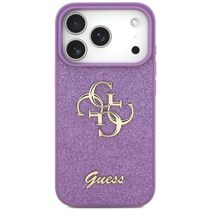 Hoes voor Apple iPhone 17 Pro, Guess, Fixed Glitter Big 4G, Paars