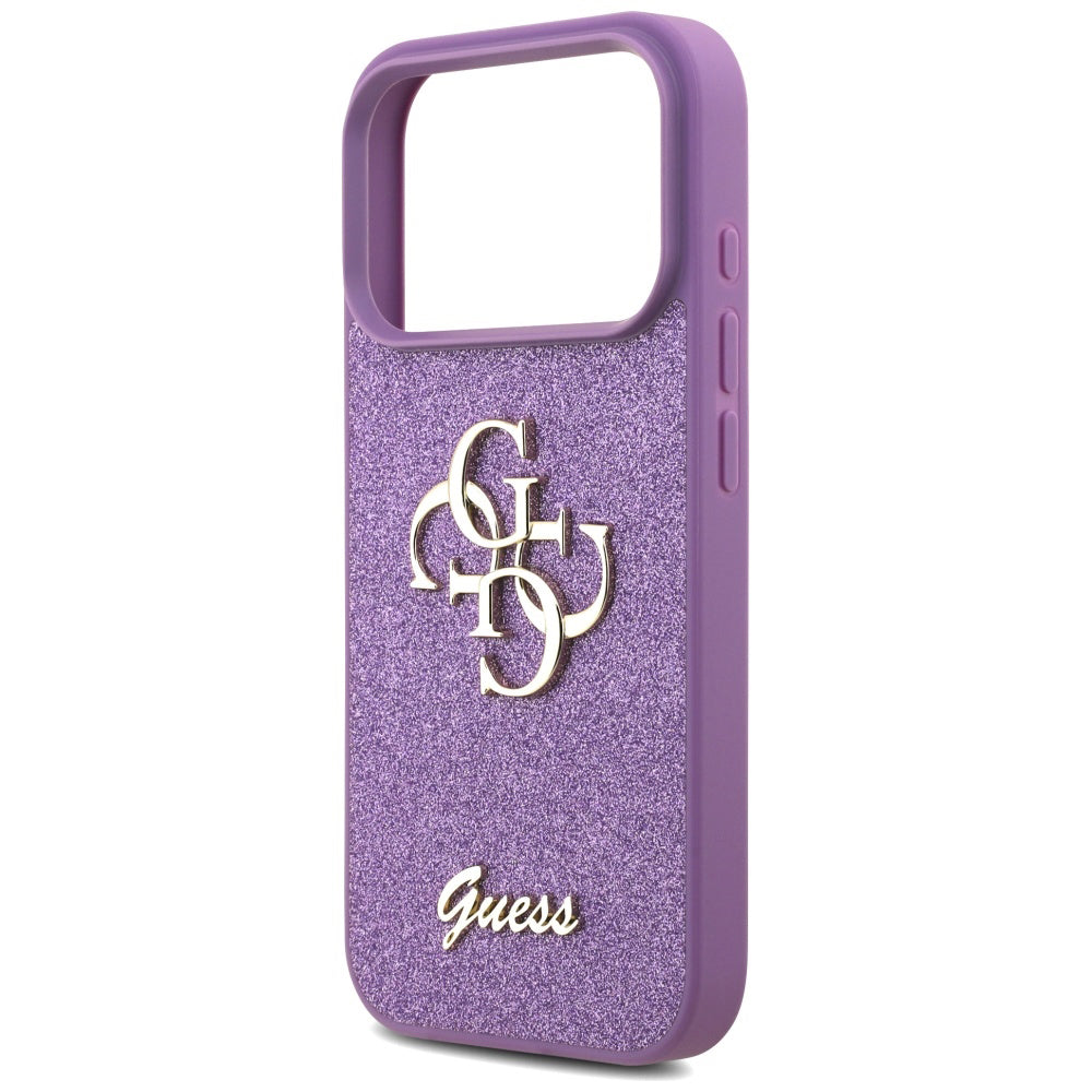 Hoes voor Apple iPhone 17 Pro, Guess, Fixed Glitter Big 4G, Paars