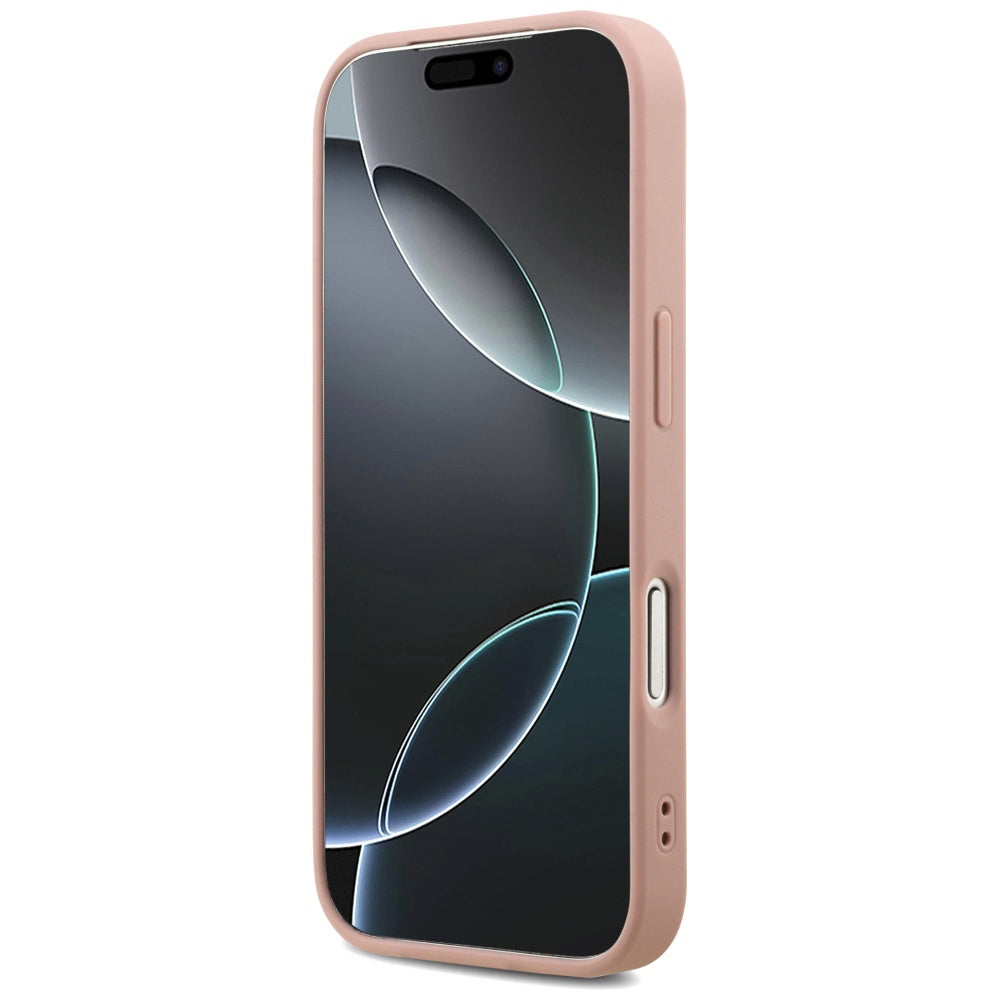 Hoes voor Apple iPhone 17 Pro, Guess, Fixed Glitter Big 4G, Roze