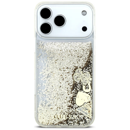 Hoes voor Apple iPhone 17 Pro, Guess, Liquid Glitter Charms, Goud