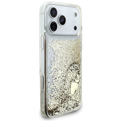 Hoes voor Apple iPhone 17 Pro, Guess, Liquid Glitter Charms, Goud