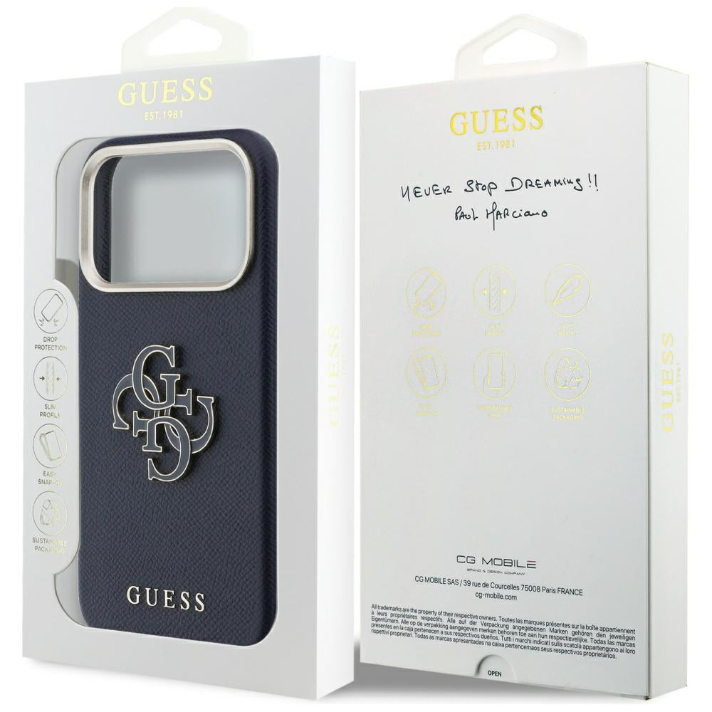 Hoesje voor Apple iPhone 17 Pro, Guess, Resin Logo, Blauw