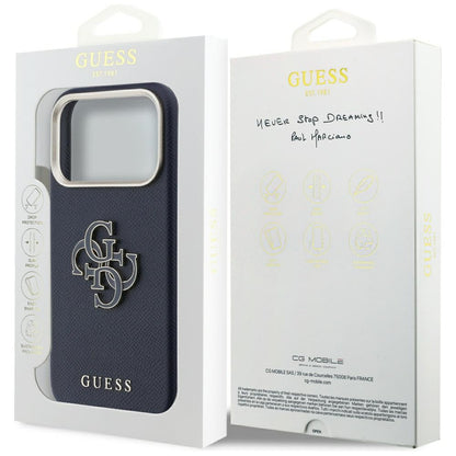 Hoesje voor Apple iPhone 17 Pro, Guess, Resin Logo, Blauw