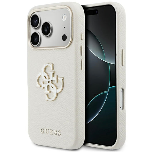 Case for Apple iPhone 17 Pro, Guess, Resin Logo, Beige