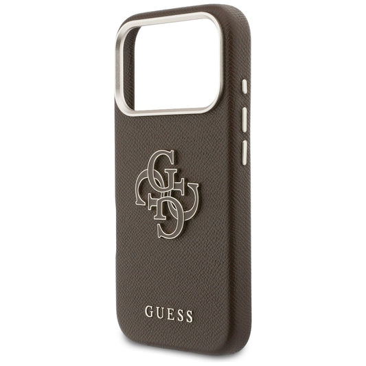 Hoes voor Apple iPhone 17 Pro, GUESS, Resin Logo, Bruin