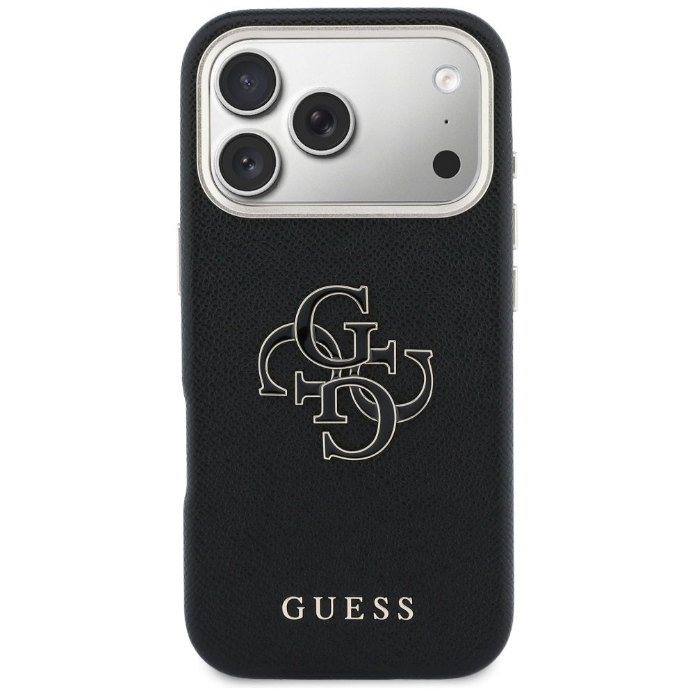 Hoes voor Apple iPhone 17 Pro, Guess, Resin Logo, Zwart