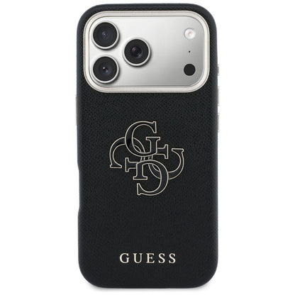 Hoes voor Apple iPhone 17 Pro, Guess, Resin Logo, Zwart