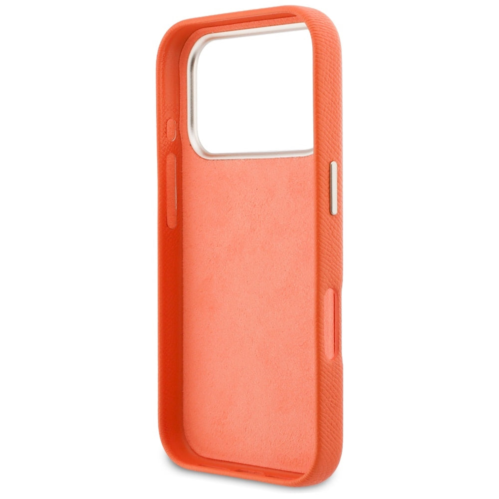 Case for Apple iPhone 17 Pro, Guess, Resin Logo, Orange