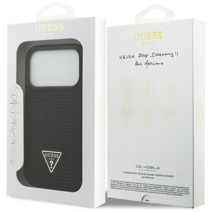 Hoes voor Apple iPhone 17 Pro, Guess, Rhinestone Triangle Logo, Zwart