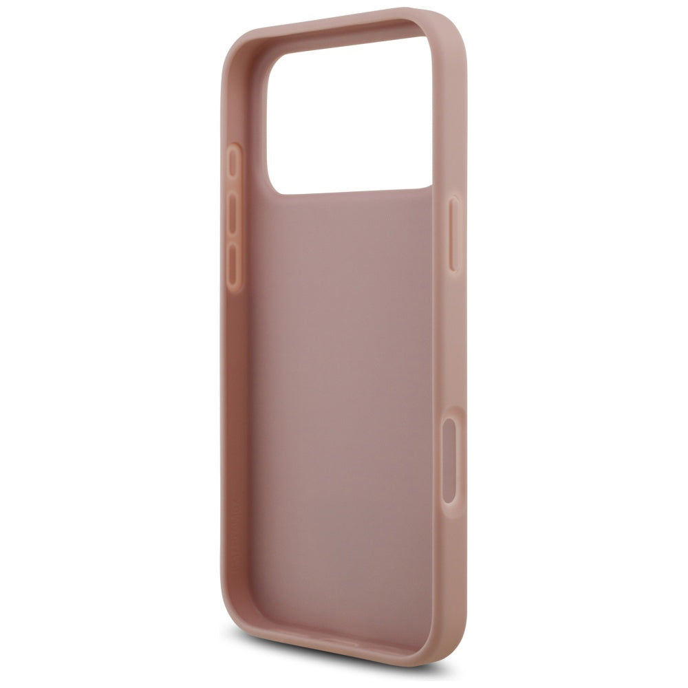 Hoes voor Apple iPhone 17 Pro, Guess, Rhinestone Triangle Logo, Roze