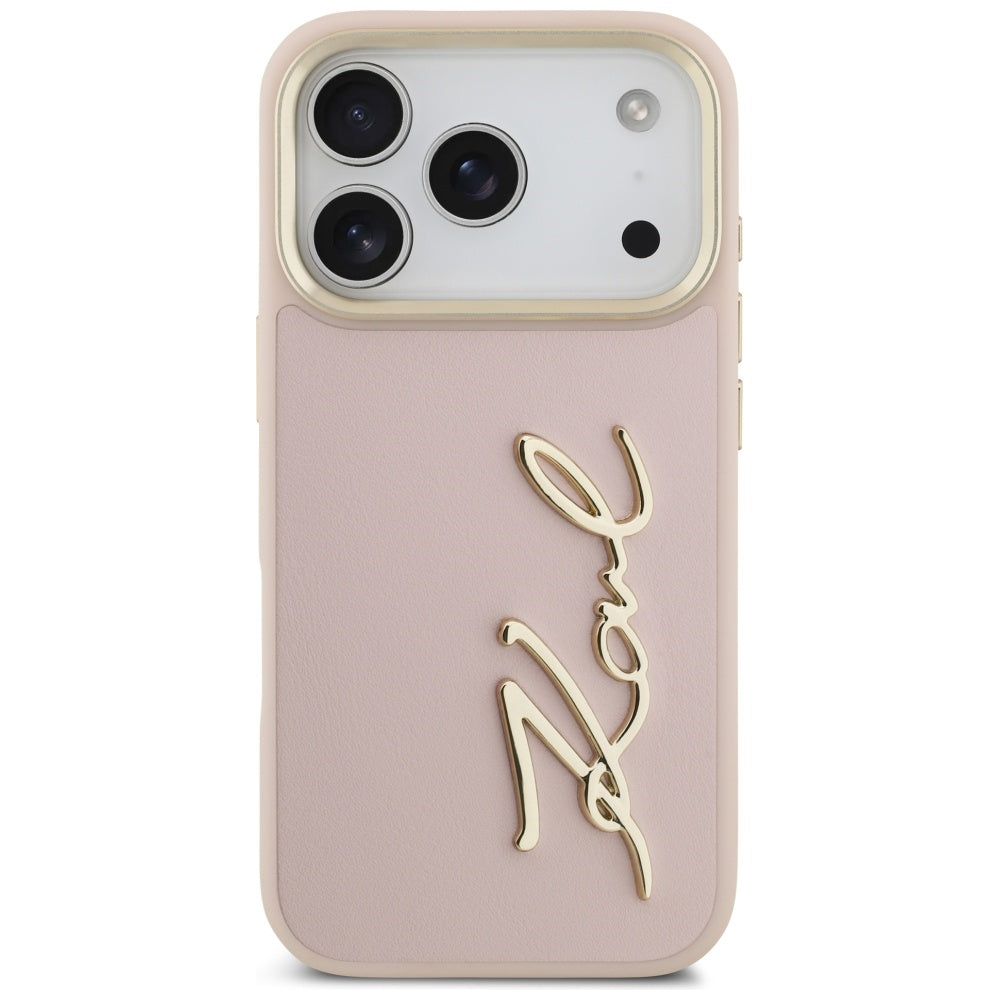 Hoes voor Apple iPhone 17 Pro, Karl Lagerfeld, Script Logo, Roze
