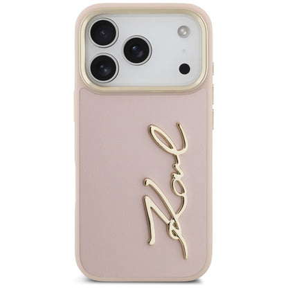 Hoes voor Apple iPhone 17 Pro, Karl Lagerfeld, Script Logo, Roze