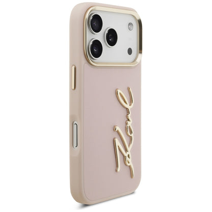 Hoes voor Apple iPhone 17 Pro, Karl Lagerfeld, Script Logo, Roze