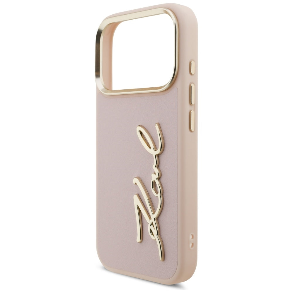 Hoes voor Apple iPhone 17 Pro, Karl Lagerfeld, Script Logo, Roze