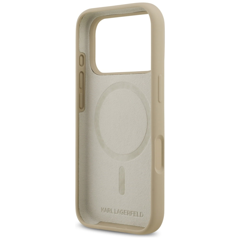 Case for Apple iPhone 17 Pro, Karl Lagerfeld, Sketch and Logo Karl, Brown